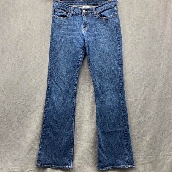 Womens Lucky Brand Medium Wash Mid Rise Flare Blue Stretch Denim Jeans